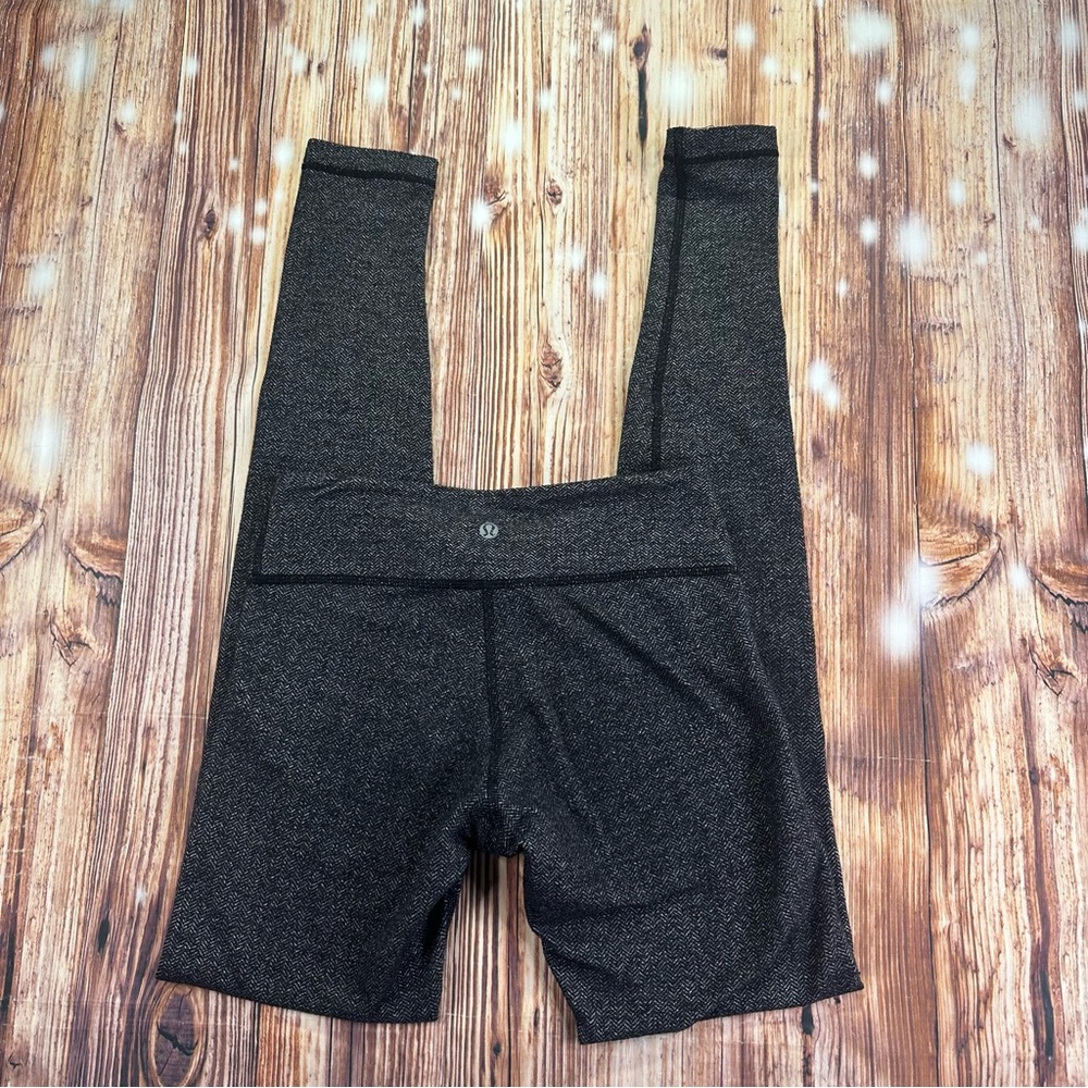 Lululemon Wunder Under Pant Heathered Herringbone Heathered Black Size 4